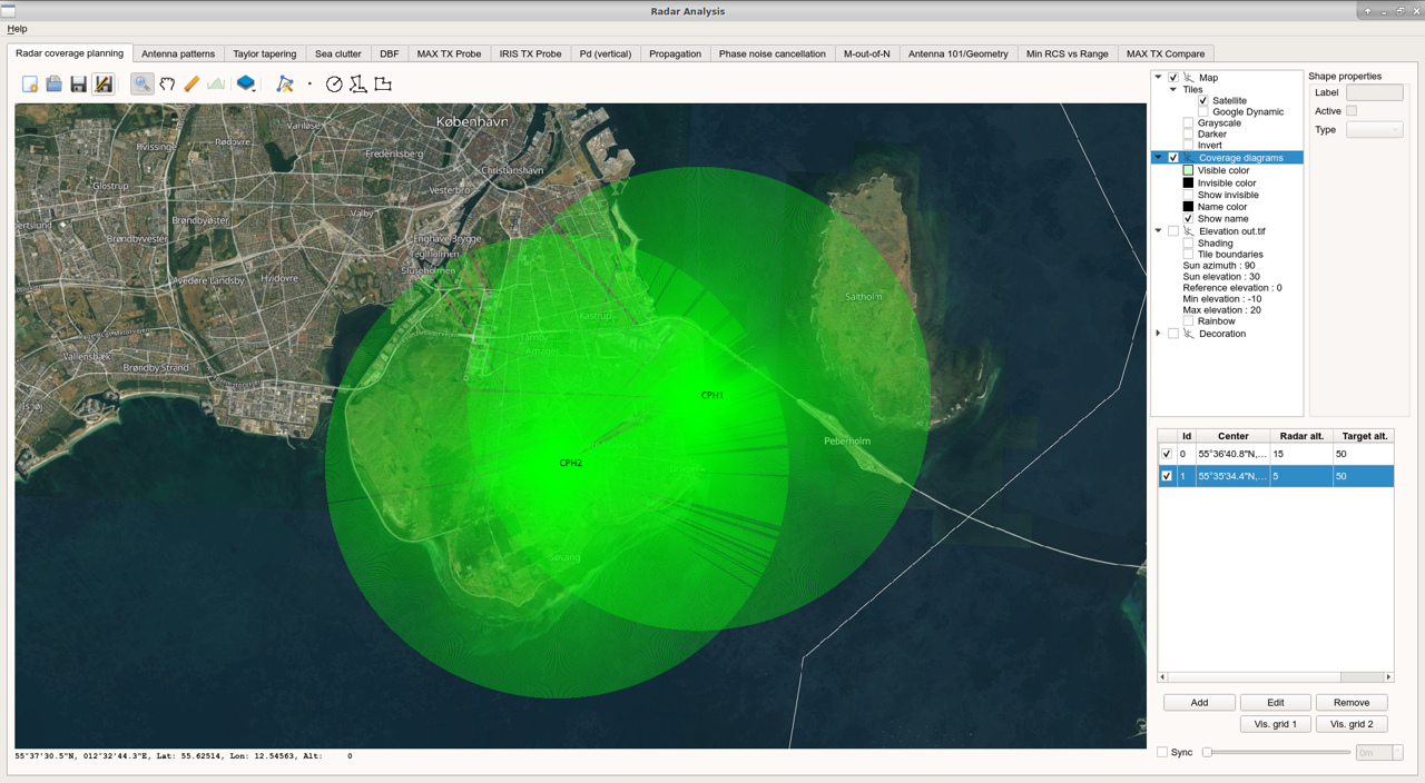 Report viewer showing the two MAX systems at Copenhagen airport