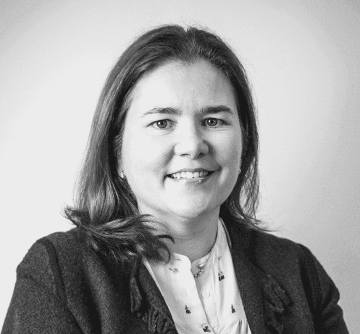 Black and white photo of Robin CFO Maria Sanchez-Cortes